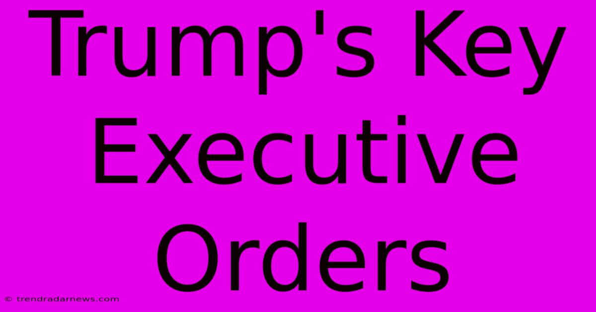 Trump's Key Executive Orders