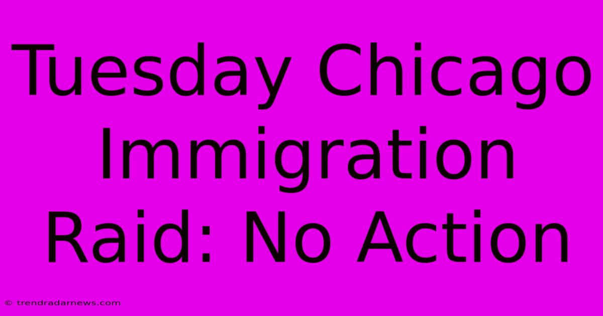 Tuesday Chicago Immigration Raid: No Action