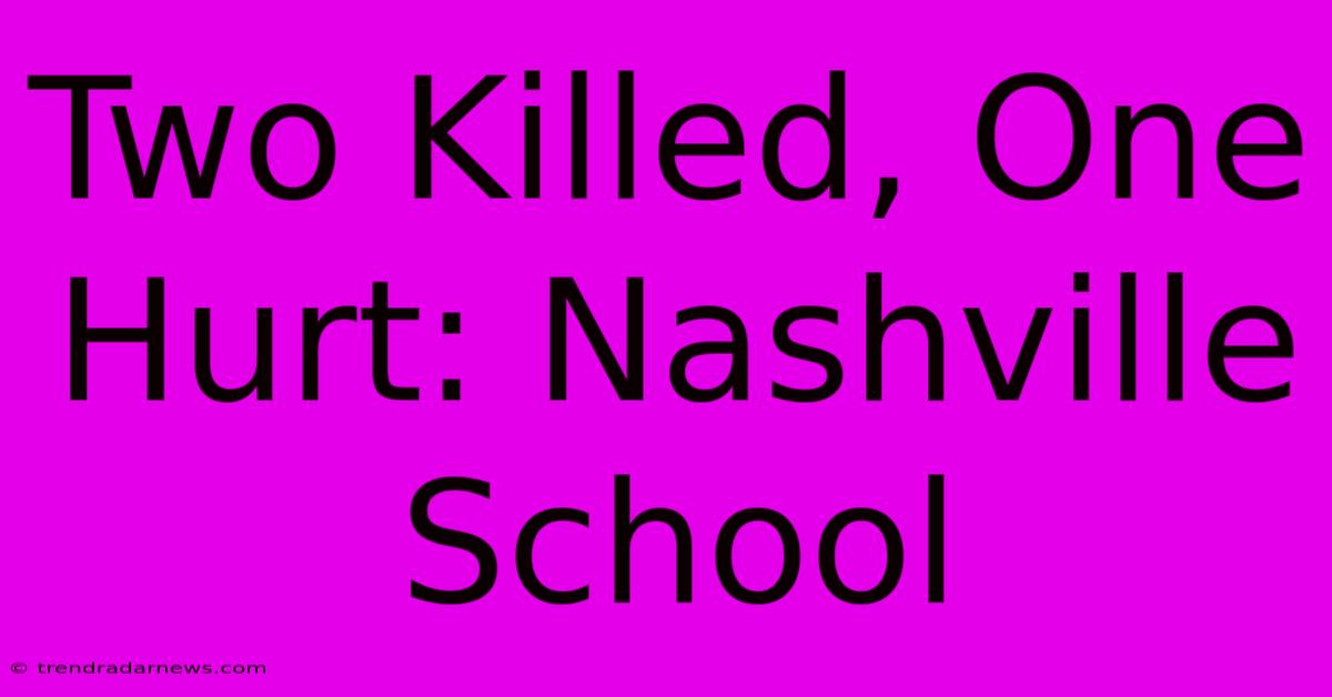 Two Killed, One Hurt: Nashville School