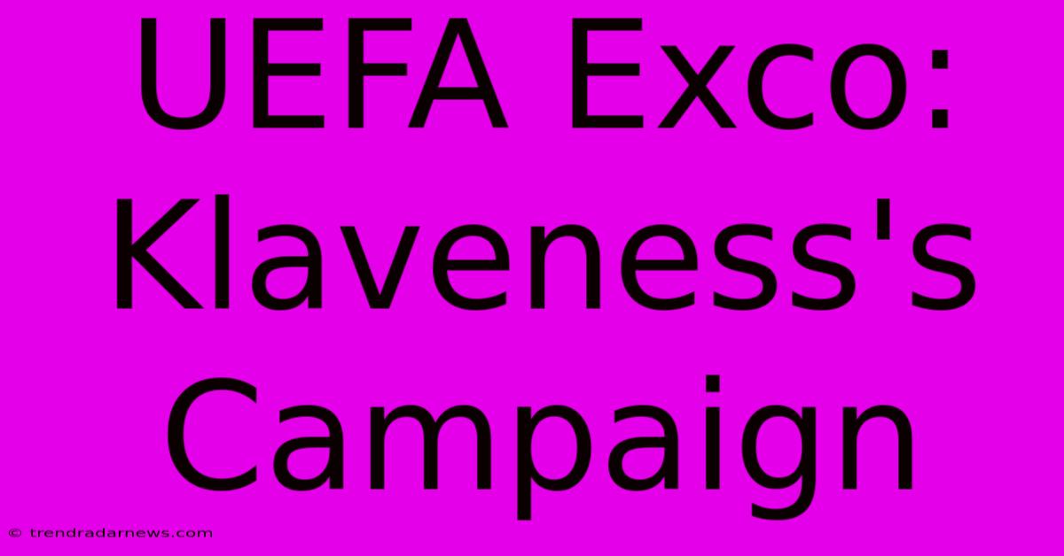 UEFA Exco: Klaveness's Campaign