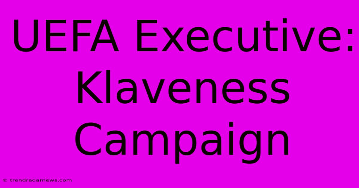 UEFA Executive: Klaveness Campaign