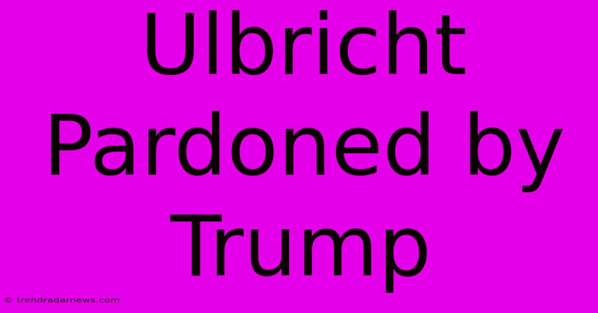 Ulbricht Pardoned By Trump