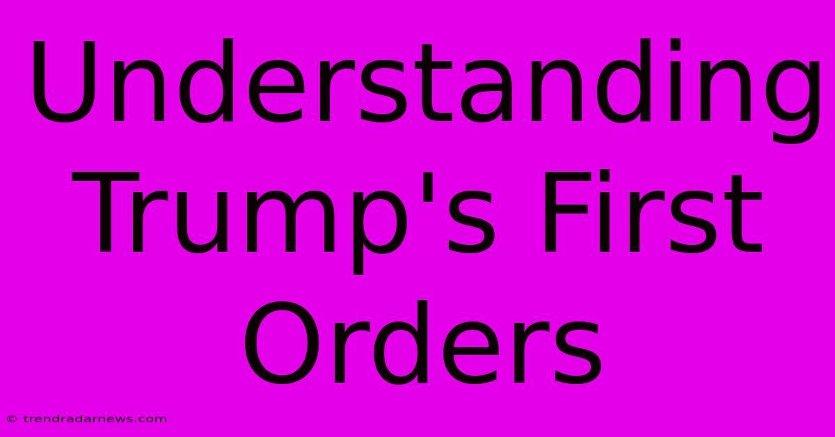 Understanding Trump's First Orders