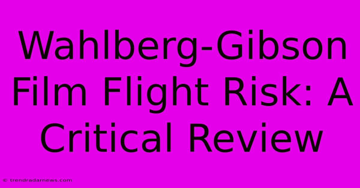 Wahlberg-Gibson Film Flight Risk: A Critical Review