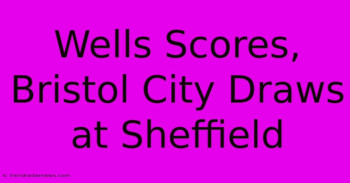 Wells Scores, Bristol City Draws At Sheffield