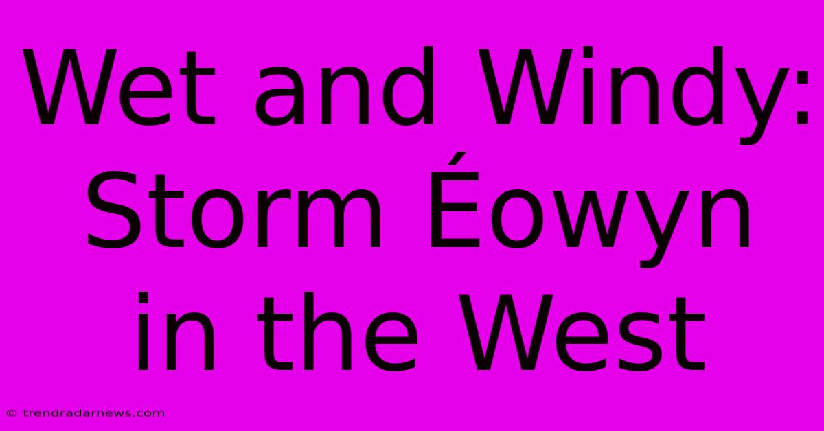 Wet And Windy: Storm Éowyn In The West