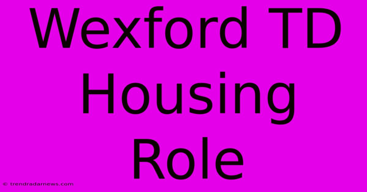 Wexford TD Housing Role