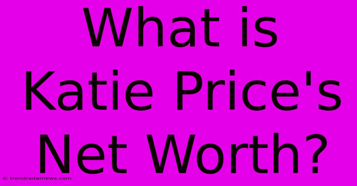 What Is Katie Price's Net Worth?