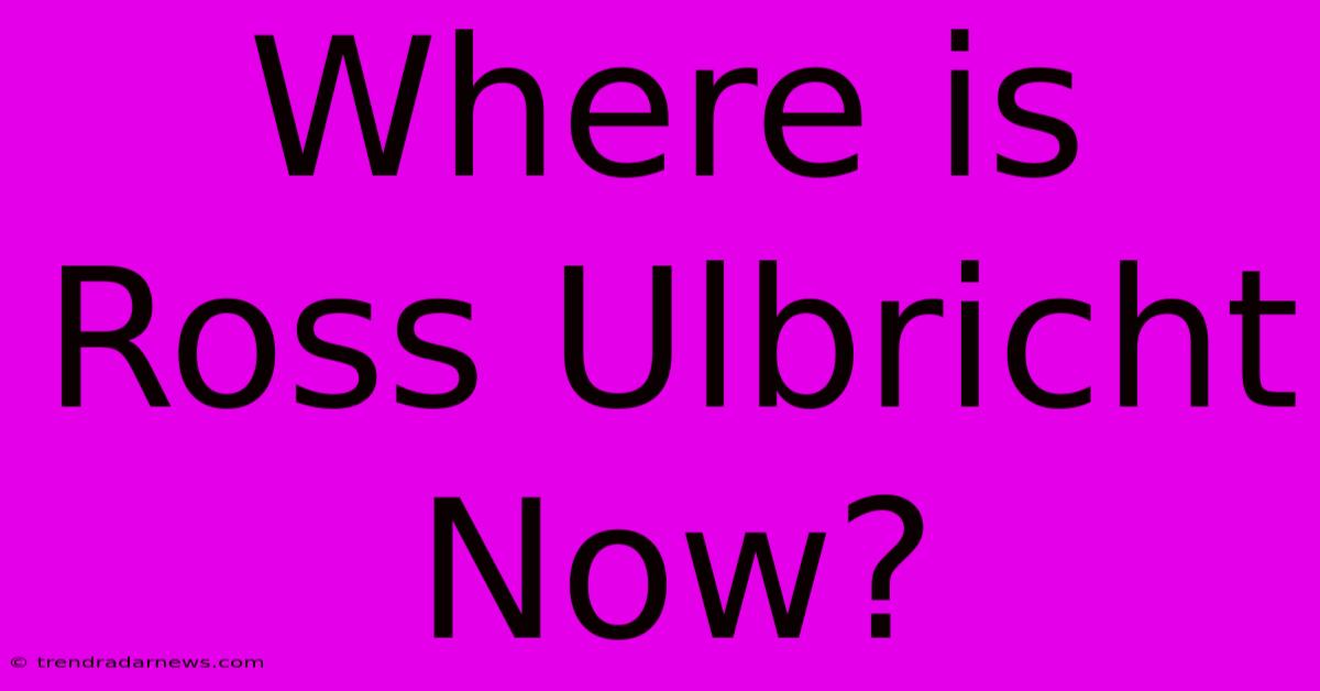 Where Is Ross Ulbricht Now?