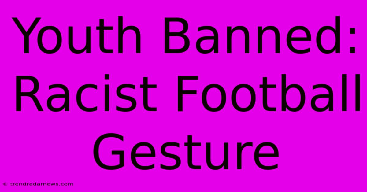 Youth Banned: Racist Football Gesture